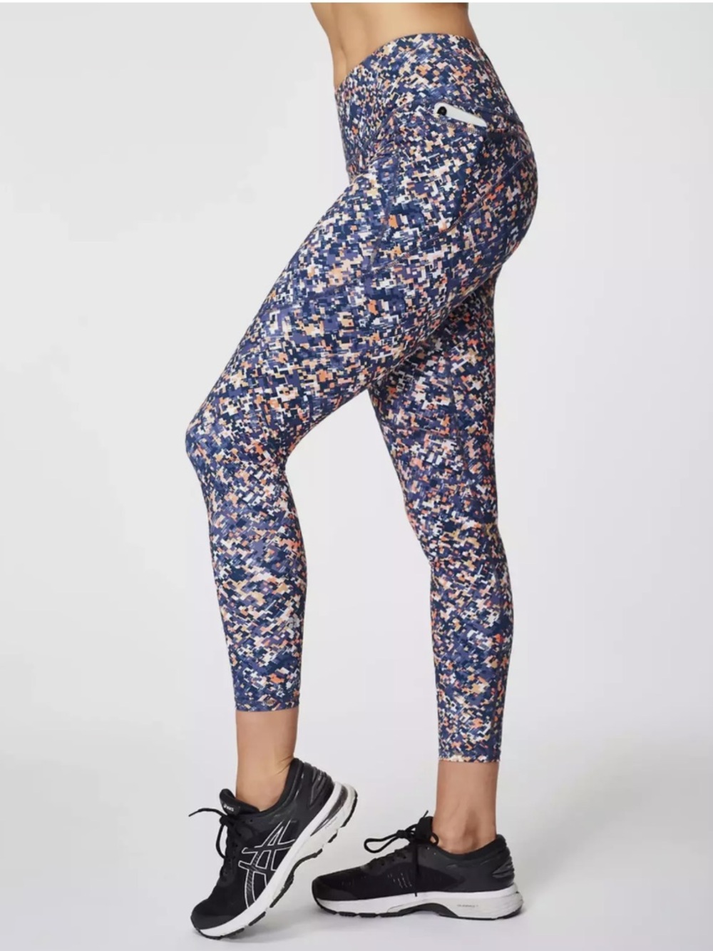 NWOT SWEATY BETTY The Power 7/8 Length 24” Leggings Pixelated Mosaic Pattern